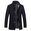 Solid Color Casual Men's Woolen Coat